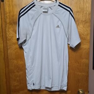 Adidas Men's White and Black Short Sleeve Tee